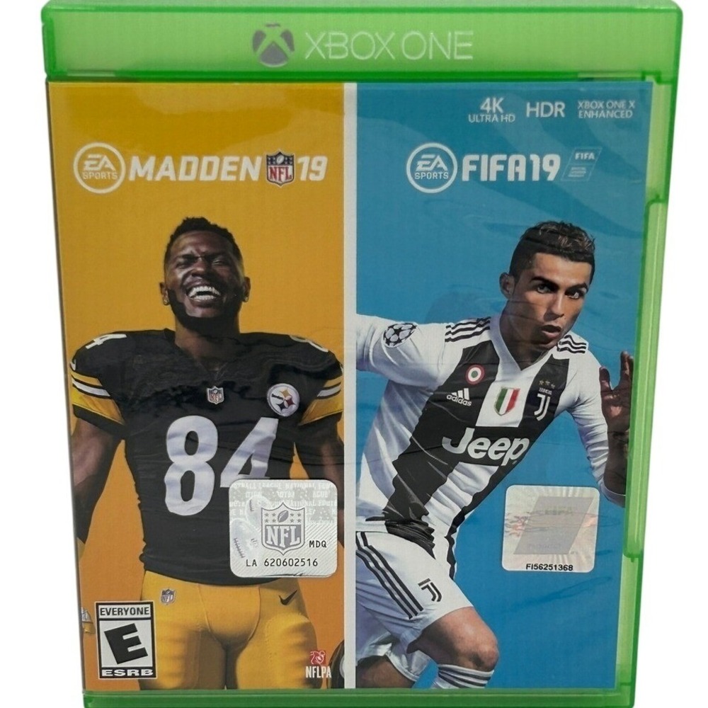 EA Sports‎ Madden NFL 19 & FIFA 19 Xbox One Bundle Green Excellent 2-Disc Set